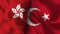 Turkey and Hong Kong Realistic Flag â€“ Fabric Texture Illustration