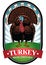 Turkey illustration in a badge design