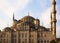 Turkey, Istanbul, Blue mosque with minarets, domes, arched windows