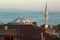 Turkey, Istanbul, Fatih, Sultanahmet Cesme Hotel, minaret and sea view