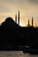 Turkey. Istanbul. Silhouette of Yeni Cami (Mosque)