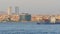 Turkey, Istanbul, view of city coast from the Sea of Marmara on which cargo barges and other vessels sail