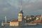 Turkey, Istanbul, view of the Maiden\\\'s Tower (Kiz Kulesi) from the sea