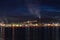 Turkey izmir aliaga cityscape industrial lights night reflection