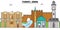 Turkey, Izmir outline skyline, turkish flat thin line icons, landmarks, illustrations. Turkey, Izmir cityscape, turkish