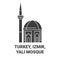 Turkey, Izmir, Yali Mosque travel landmark vector illustration