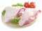 Turkey legs isolated decorated lettuce