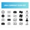 Turkey lira currency icon set in solid and outline style