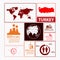 Turkey map and flag - highly detailed vector infographic illustration