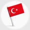 Turkey map pin flag. 3D realistic vector illustration