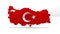 Turkey Map. Turkish Flag Sign. Turkey Country Map Sign.