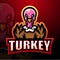 Turkey mascot esport logo design
