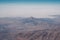 Turkey mountain landscape panorama, view from airplane window