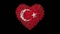Turkey National Day. October 29. Heart animation with alpha matte. Flowers forming heart shape