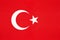 Turkey national fabric flag, textile background. Symbol of international asian world country