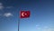 Turkey national flag waving against the sky.