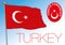 Turkey official national flag and coat of arms, Europe and Asia