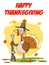 Turkey with pilgrim hat and musket