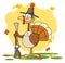 Turkey with pilgrim hat and musket