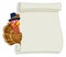 Turkey Pilgrim Hat Thanksgiving Cartoon Scroll