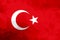 Turkey polygonal flag. Mosaic modern background. Geometric design