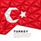 Turkey polygonal flag. Vector illustration. Abstract background in the form of colorful red and white pyramids