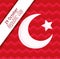 Turkey republic day, moon and star on red stripes banner background