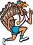 Turkey Run Runner Thumb Up Cartoon