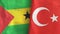 Turkey and Sao Tome and Principe two flags textile cloth 3D rendering