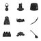 Turkey set icons in black style. Big collection of Turkey symbol