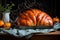 a turkey-shaped bread loaf fresh from the oven