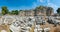 Turkey, Side. The ancient roman Nymphaeum fountain ruins situated in the turkish town of Side. Ruins of anchient city