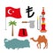 Turkey symbol set. Turkish national icon. State traditional sign