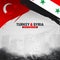 Turkey and Syria Flag - Turkey Earthquake - Syria Earthquake - Earthquake Background