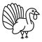 Turkey thin line icon. Bird vector illustration isolated on white. Gobbler outline style design, designed for web and