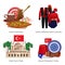 Turkey Tourism Concept Icons Set