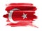 Turkey. Turkish flag painted with watrcolor
