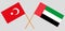 Turkey and United Arab Emirates. The Turkish UAE flags. Official colors. Correct proportion. Vector