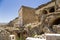 Turkey, Urgup. Ruins facades abandoned cave houses