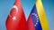 Turkey and Venezuela two flags