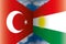 Turkey VS Kurdistan flags, vector illustration