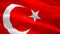 Turkey waving flag. National 3d Turkish flag waving. Sign of Turkey seamless loop animation. Turkish flag HD resolution Background