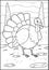 Turkeys forage around the yard Happy Thanskgiving Coloring Page