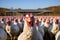 Turkeys Grazing in the Rural Farm. AI Generated