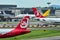 Turkish Airlines Airbus A330 and Air Berlin Airbus A320 taxiing at Changi Airport