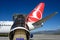 Turkish airlines plane ready for boarding.