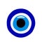 Turkish Amulet against the evil eye, blue Turkish eye Nazar Bonkugu from glass. flat vector illustration