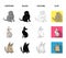 Turkish Angora, British longhair and other species. Cat breeds set collection icons in cartoon,black,outline,flat style