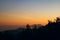 Turkish beach Oludeniz, Blue lagoon, silhouettes of mountains from a bird`s-eye view from the mountain. Seascape