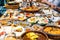 Turkish breakfast table. Many breakfast items on the table